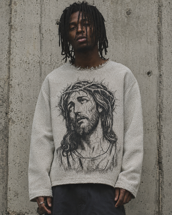 Man of Sorrows - Jesus Tapestry — woven tapestry knit, Drop 001