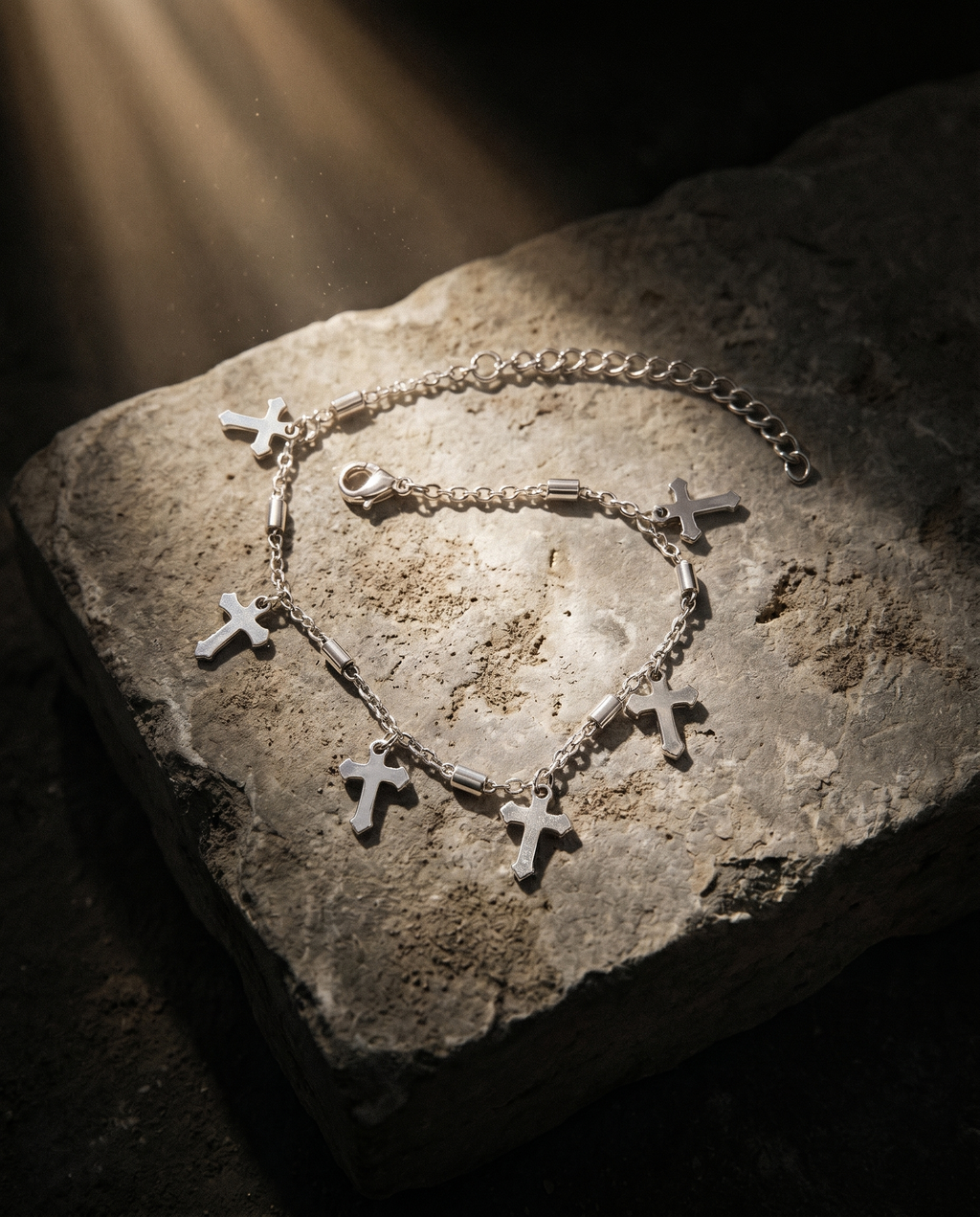 Procession — silver chain of dangling cross charms