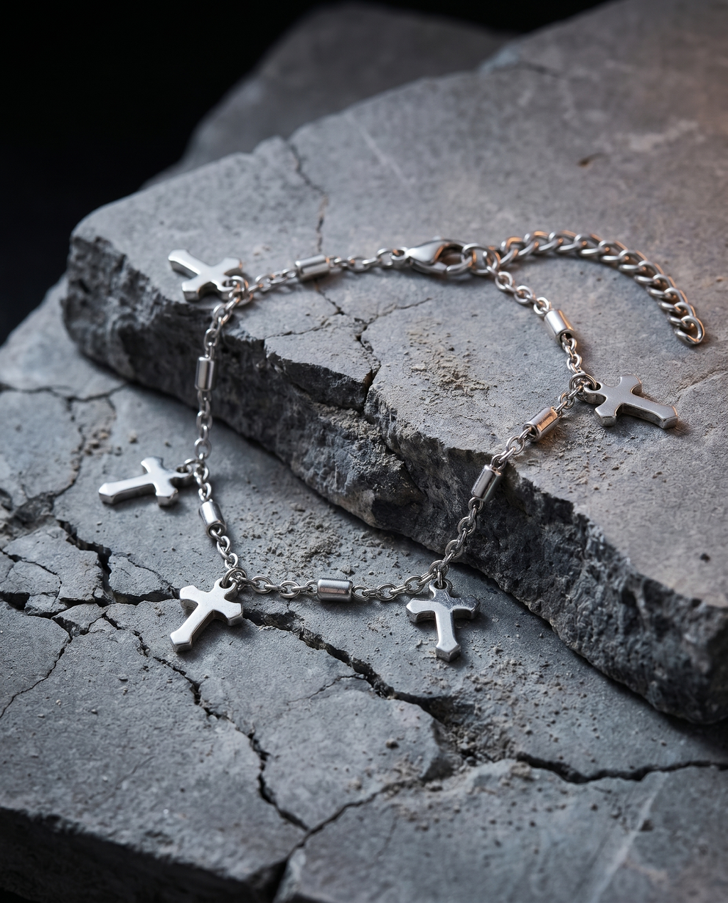 Procession — silver chain of dangling cross charms