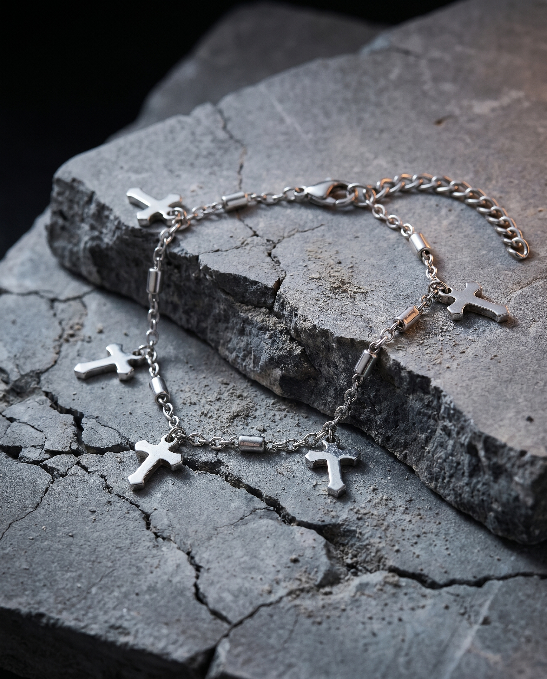 Procession — silver chain of dangling cross charms