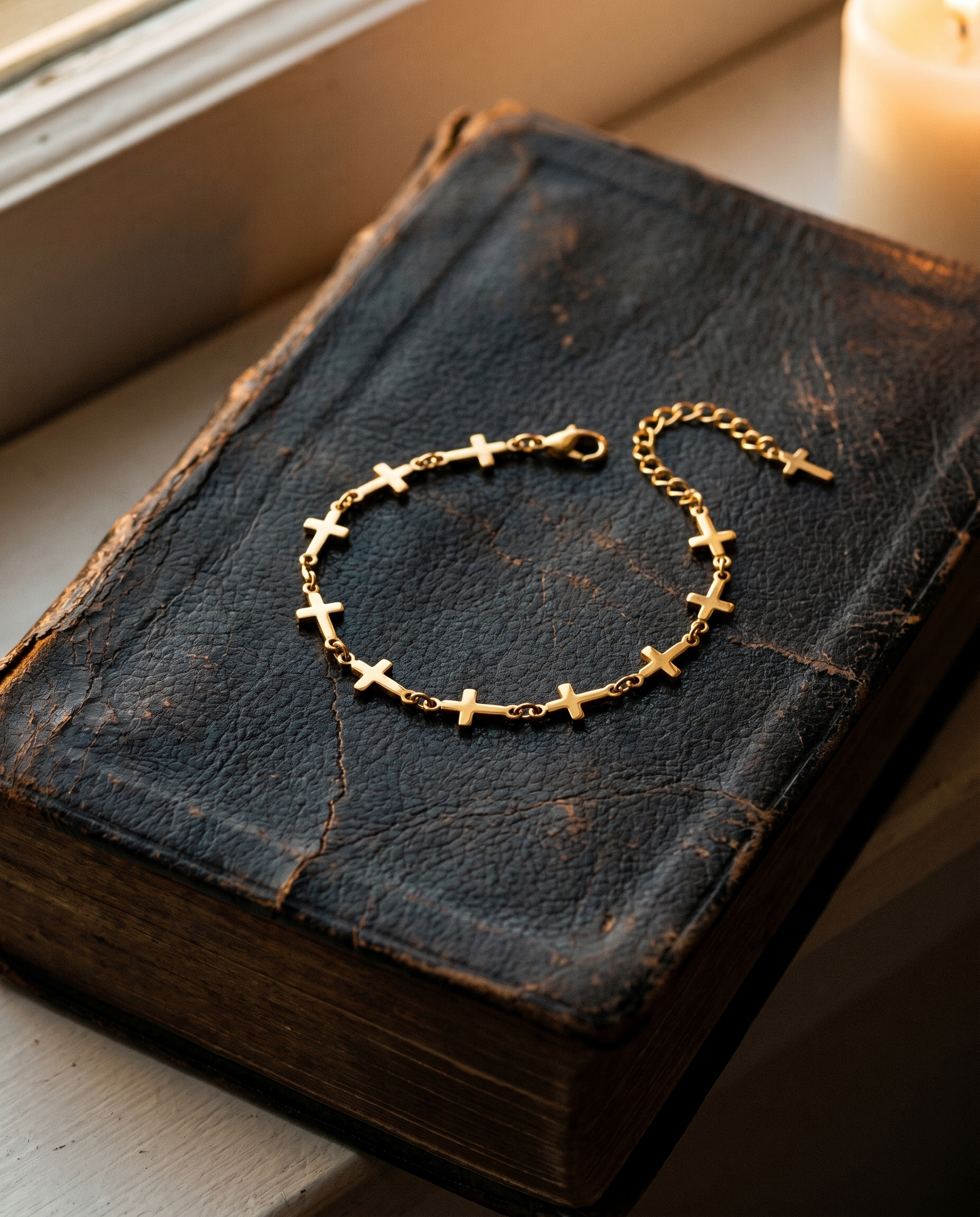 Unbroken — gold chain where every link is a cross