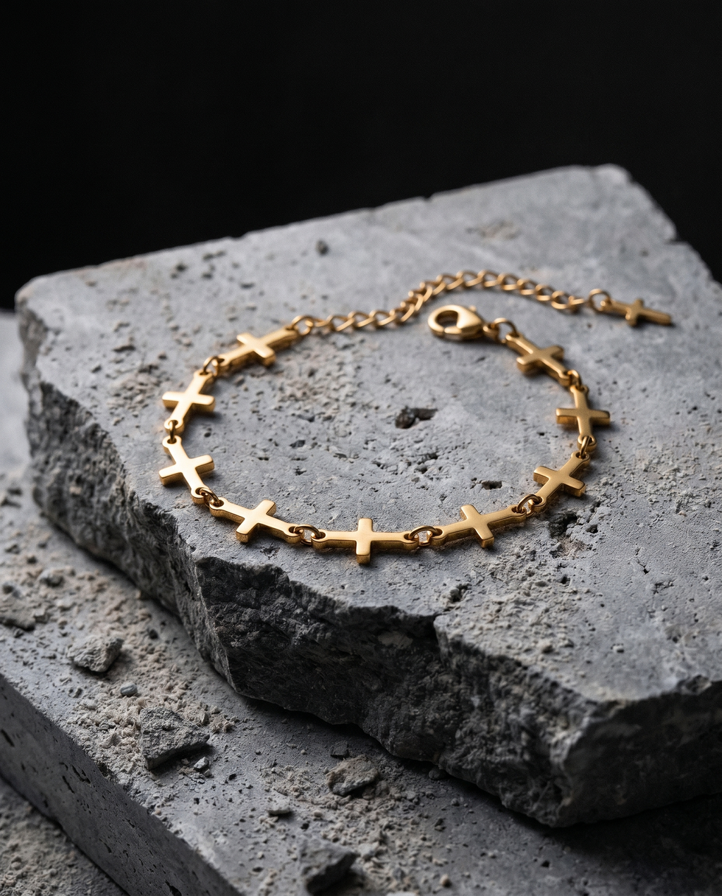 Unbroken — gold chain where every link is a cross