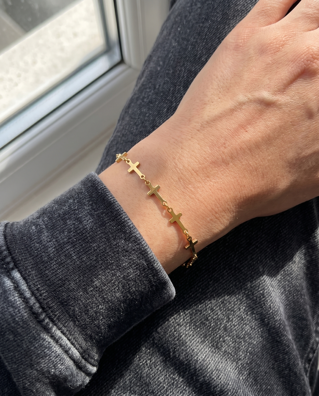 Unbroken — gold chain where every link is a cross