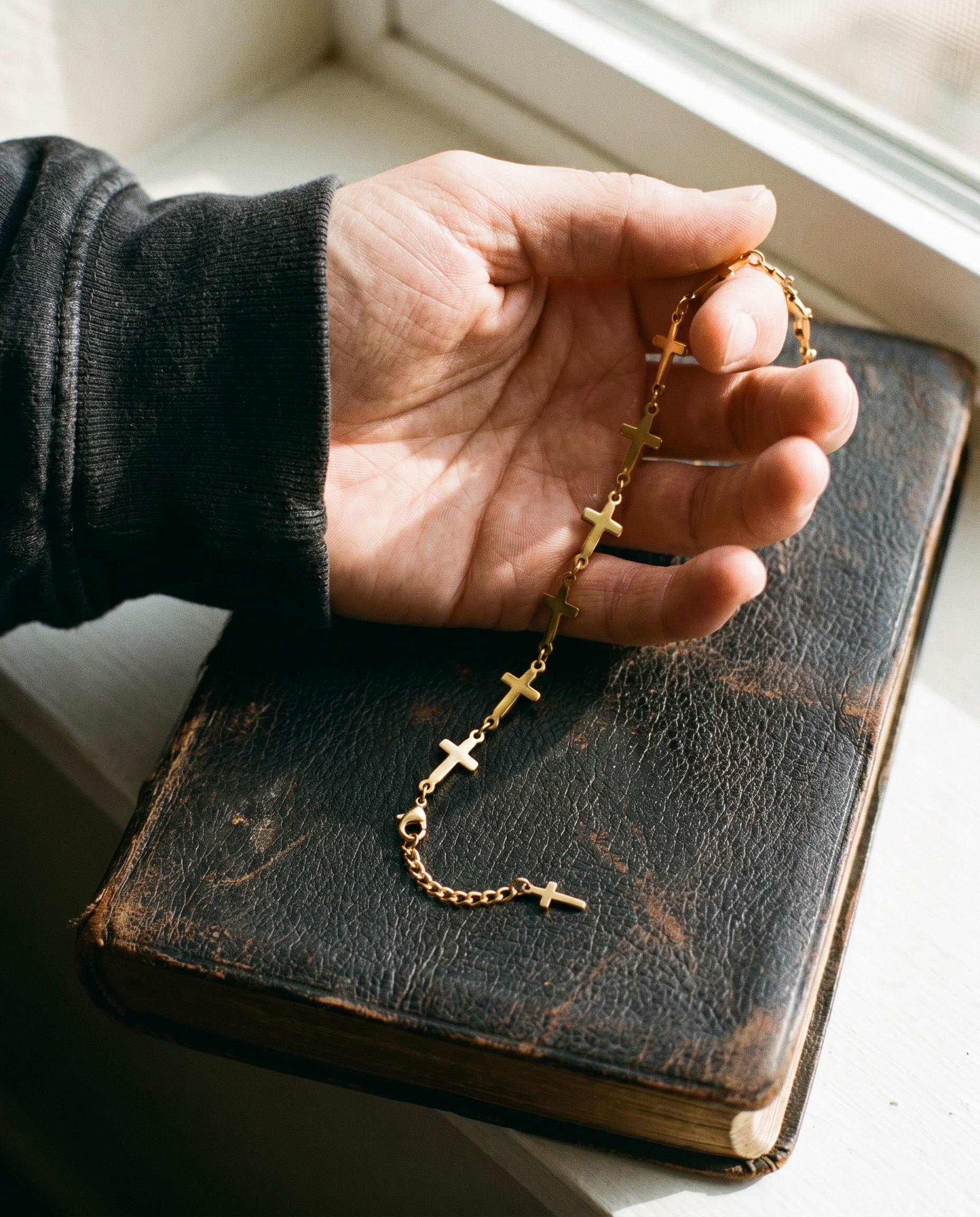 Unbroken — gold chain where every link is a cross