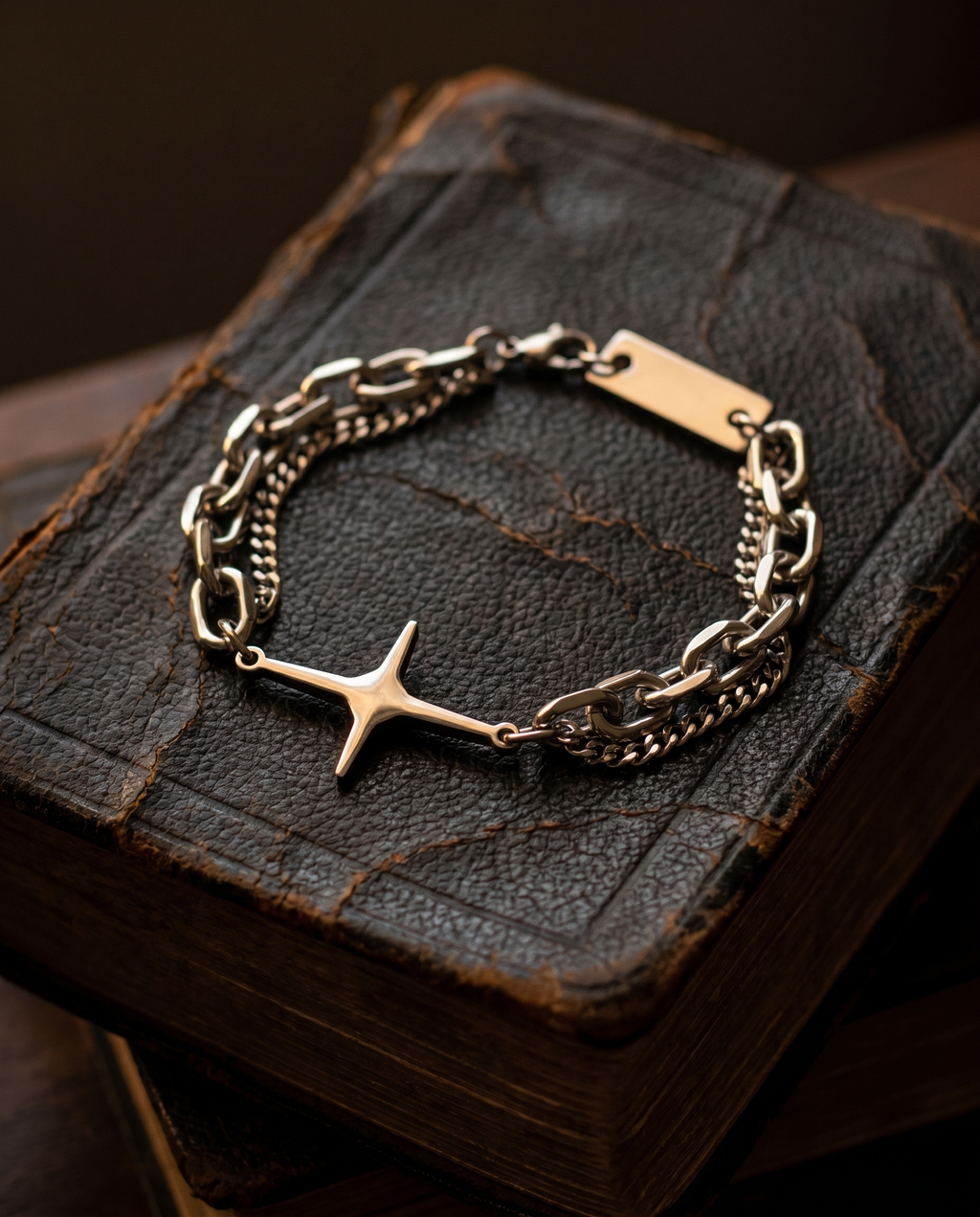 Dayspring — silver chain, radiant star/cross charm