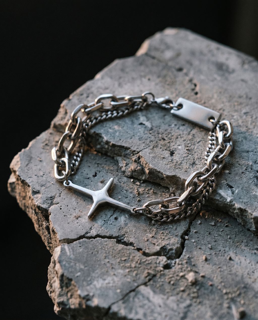 Dayspring — silver chain, radiant star/cross charm