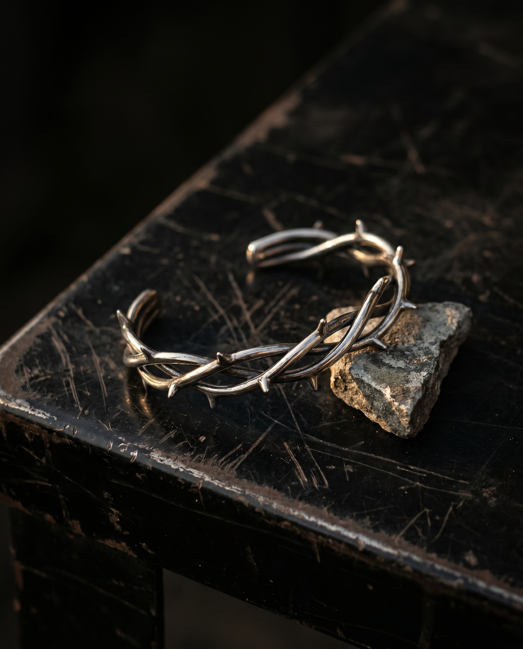 Thornwrap — silver thorn-wrap cuff (crown of thorns)
