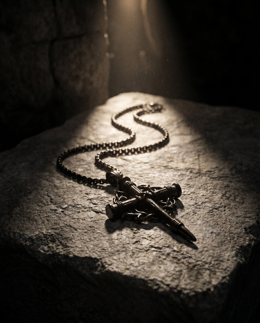 Paid — black crucifix, Christ on cross