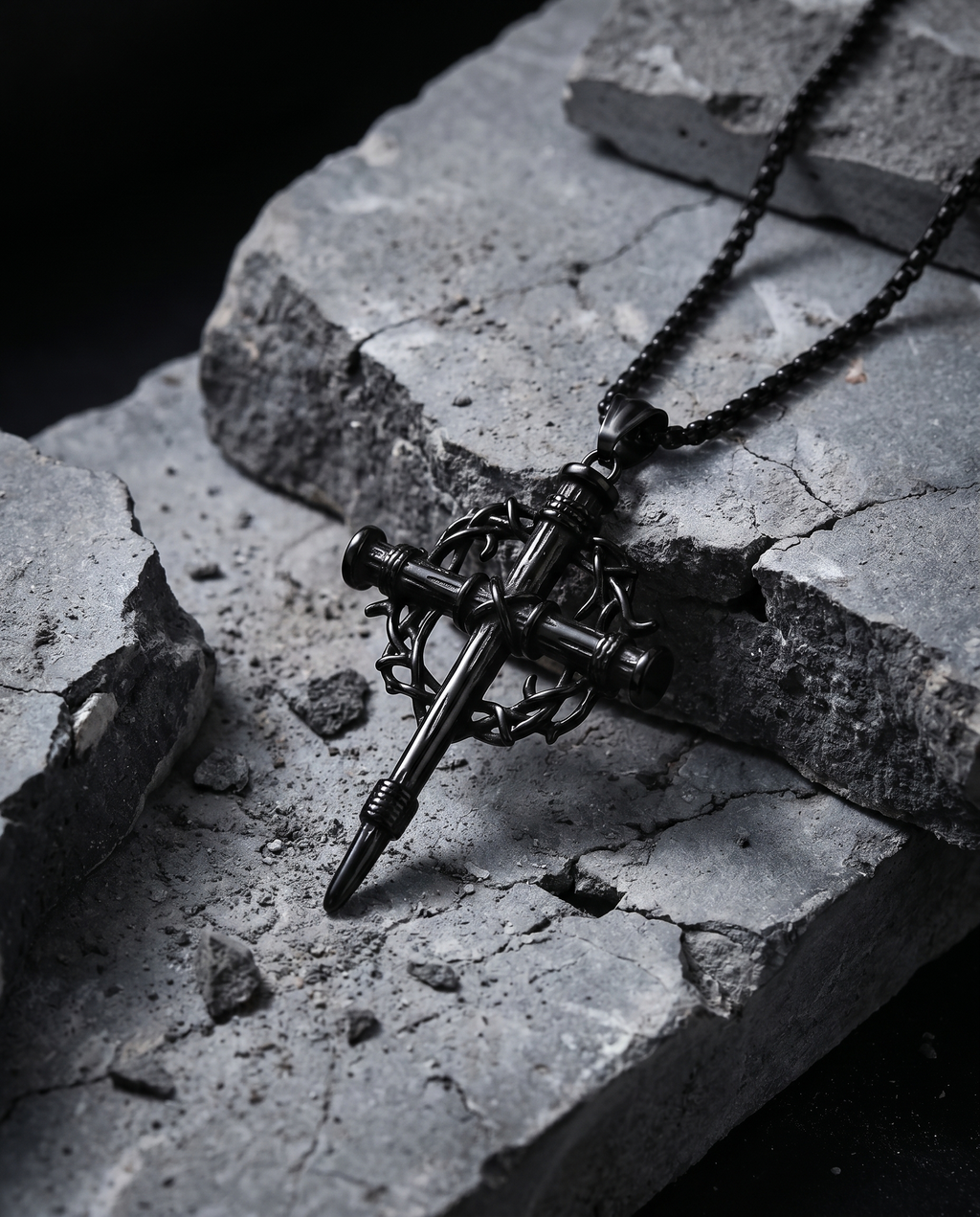 Paid — black crucifix, Christ on cross
