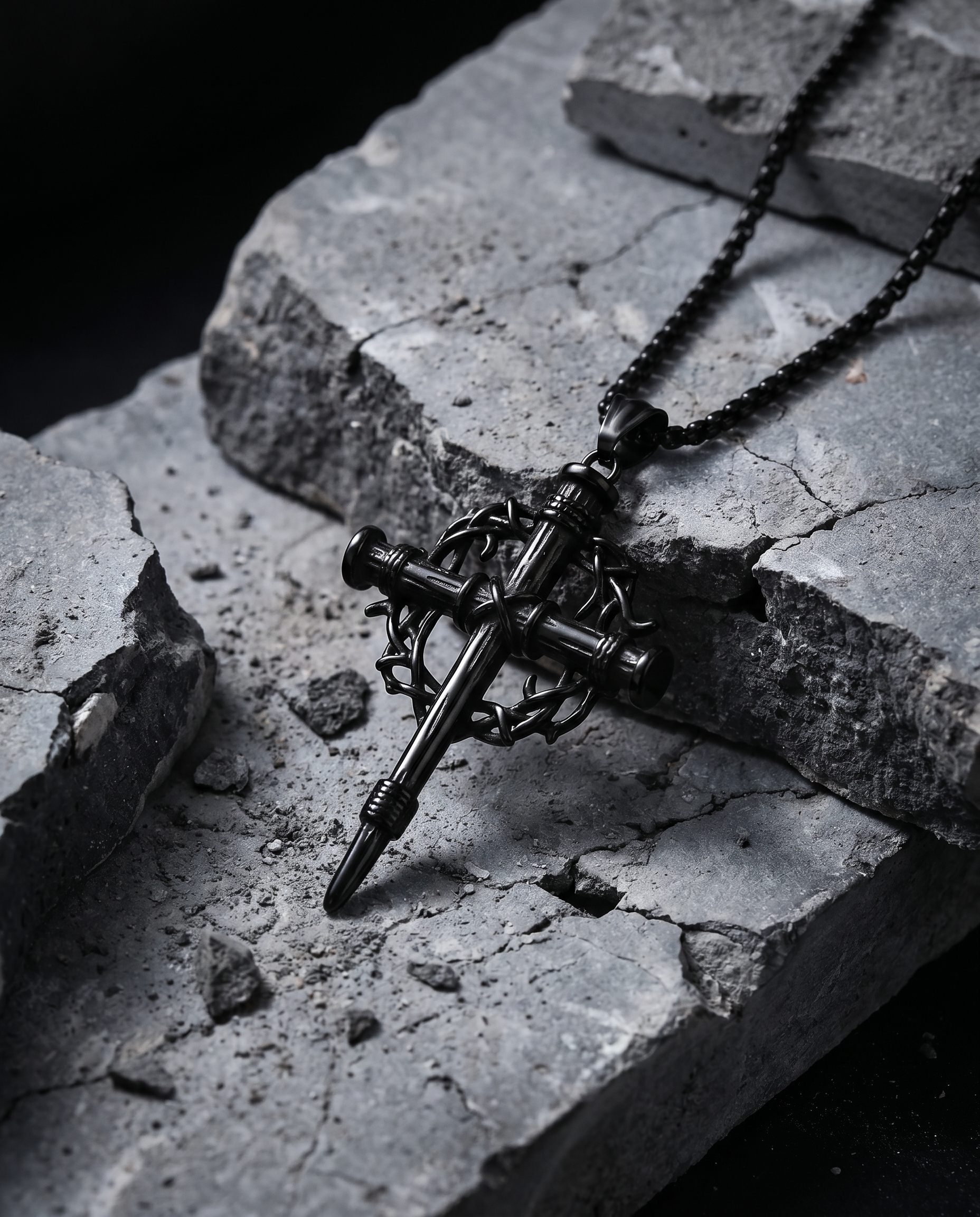 Paid — black crucifix, Christ on cross