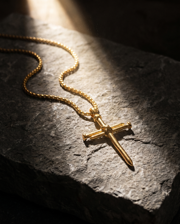 The Nails — gold cross formed of crossed nails