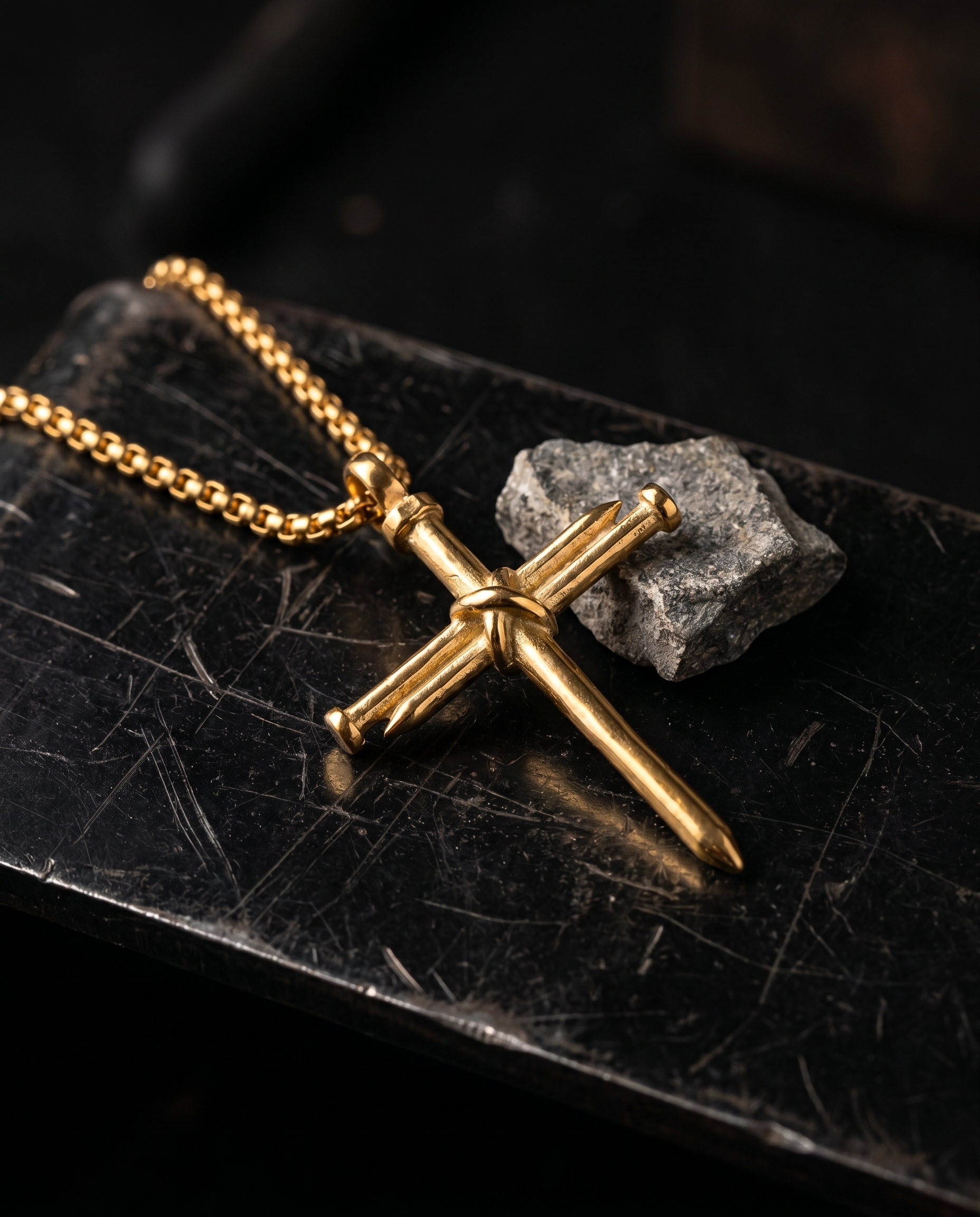 The Nails — gold cross formed of crossed nails