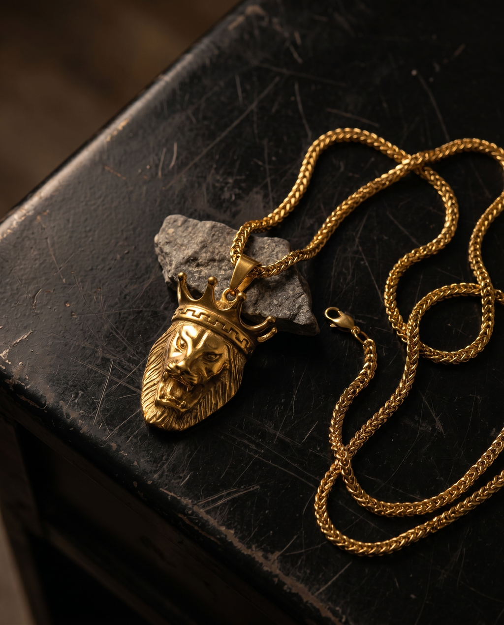 Judah — gold lion's head on cuban chain