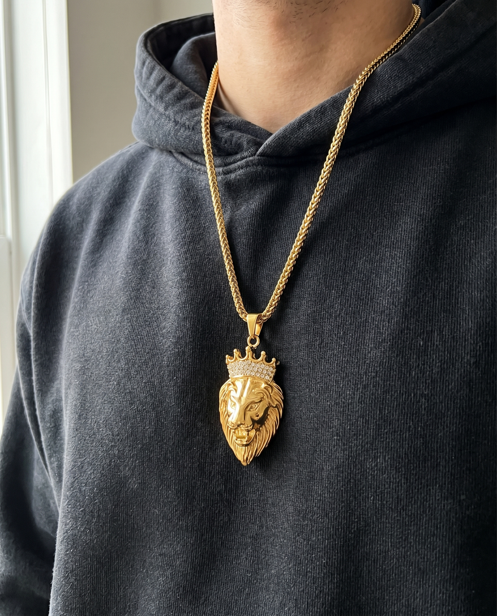 Judah — gold lion's head on cuban chain