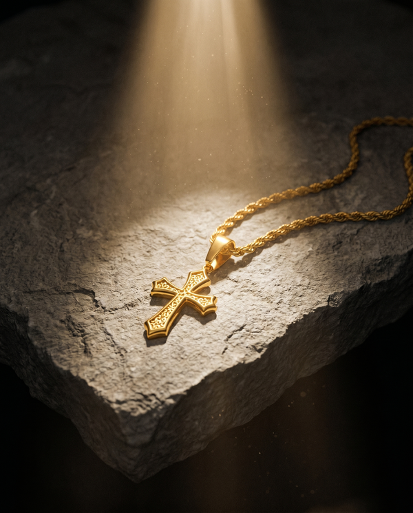 Herald — gold ornate budded/gothic cross