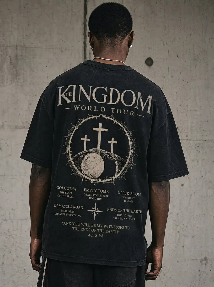 Christ Died World Tour Tee — heavyweight washed oversized tee, Drop 001