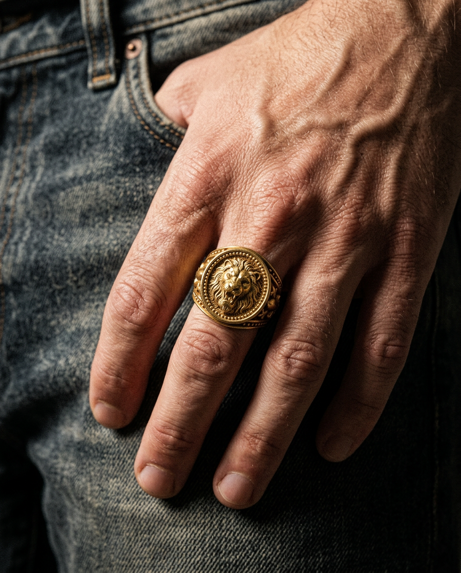 Worn into the hand.