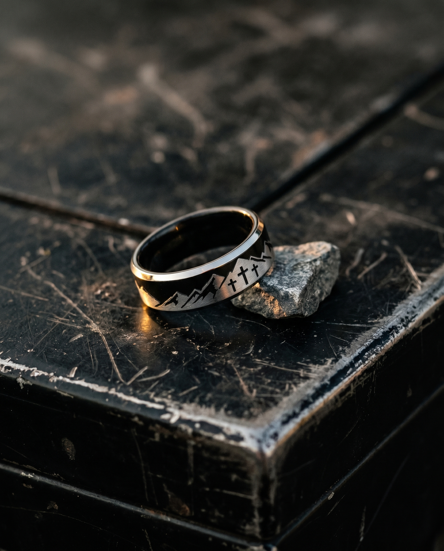 Worn into the hand.