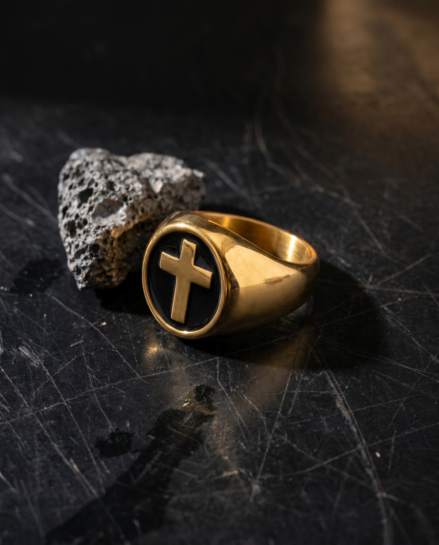 Worn into the hand.