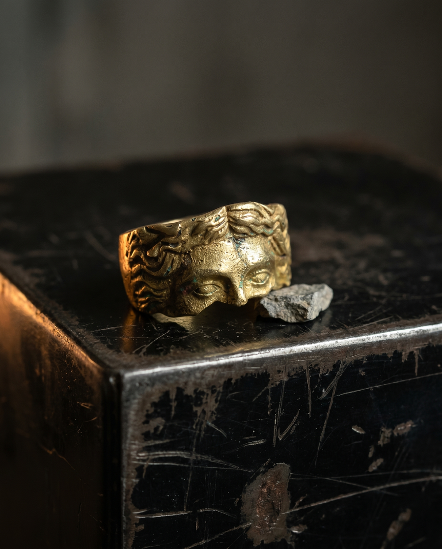 Worn into the hand.