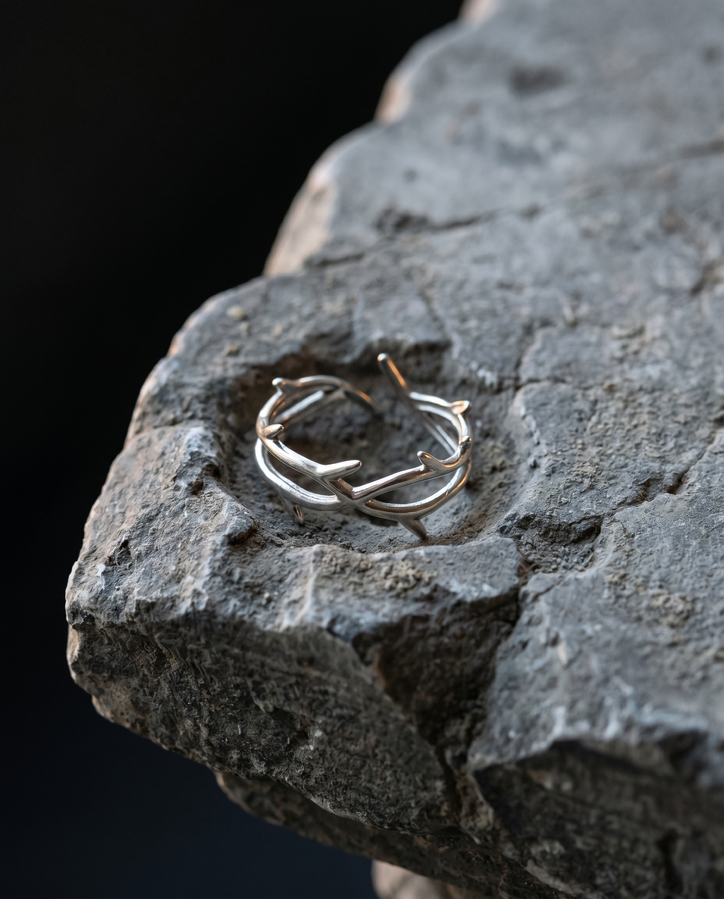 Crowned — gold openwork band, woven CROWN OF THORNS
