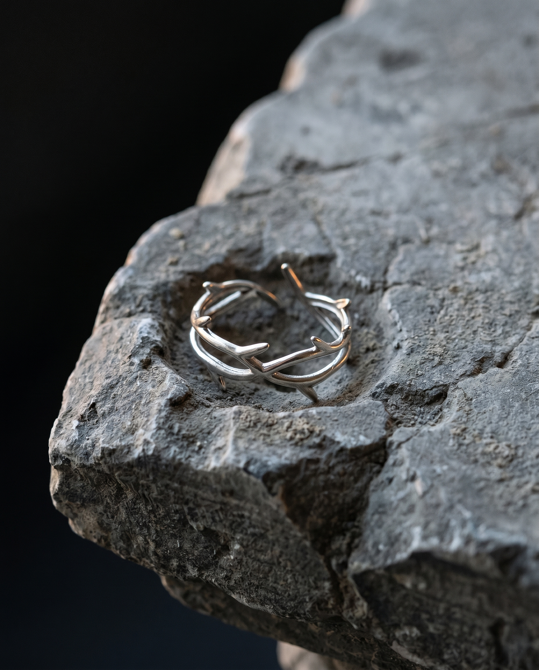 Crowned — gold openwork band, woven CROWN OF THORNS