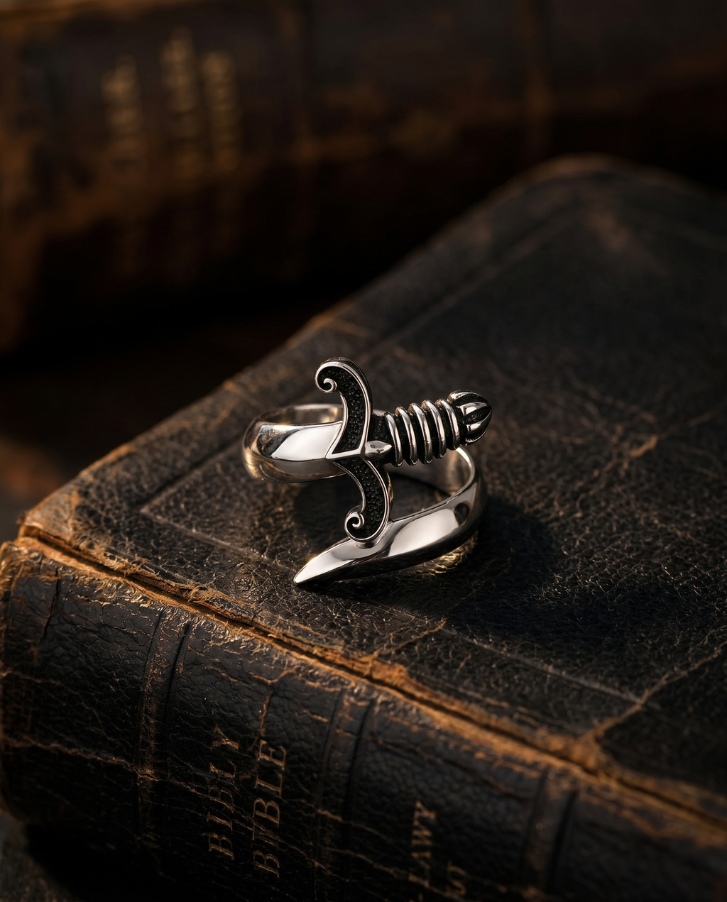 Vanguard — silver wrap ring, coiled SWORD/dagger