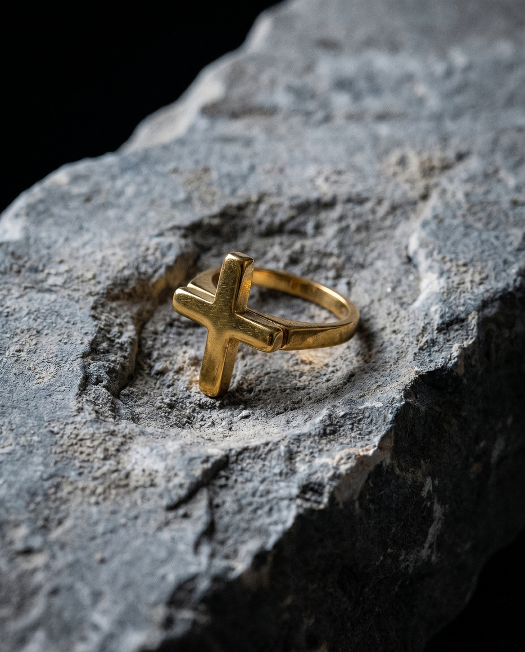 Testament — gold sideways plain cross