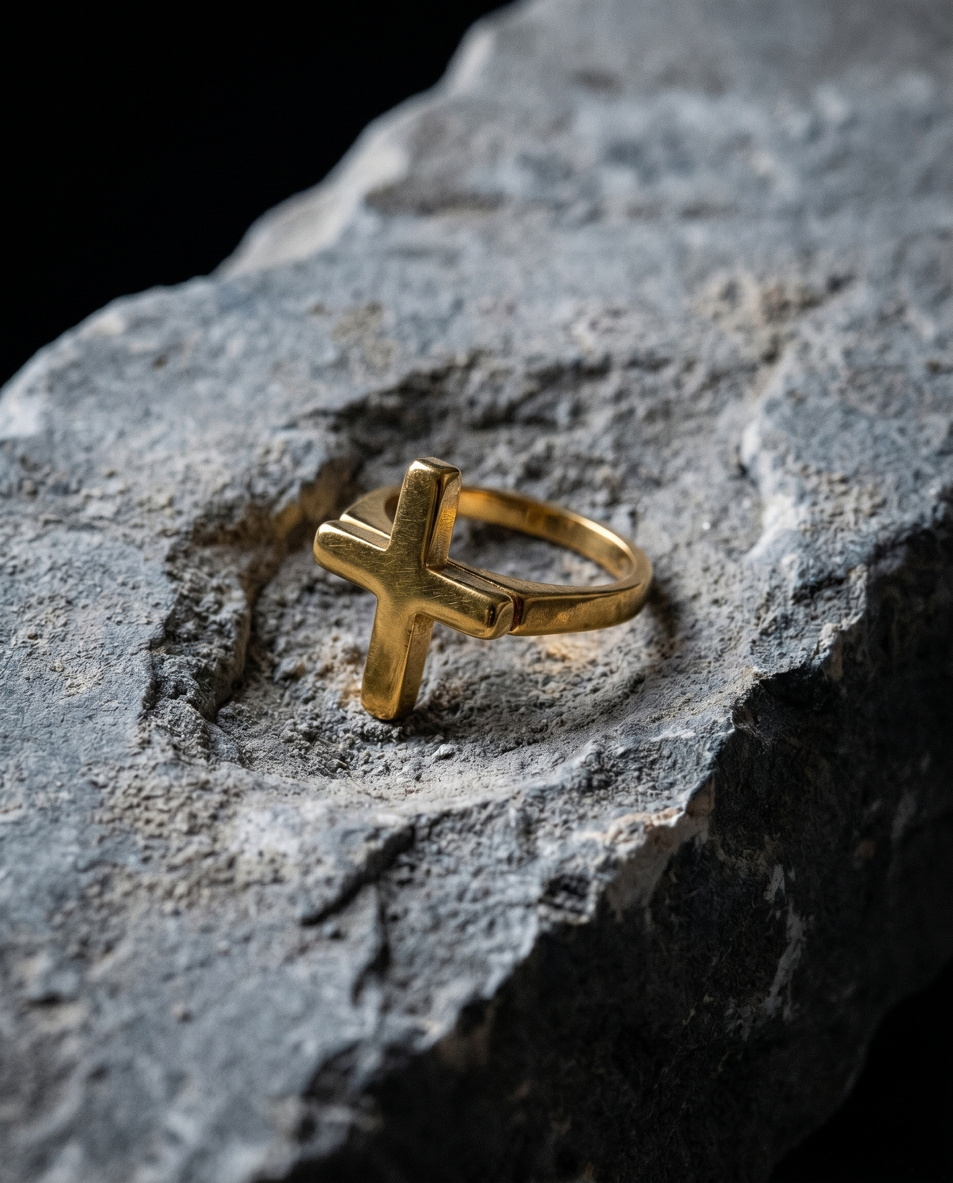 Testament — gold sideways plain cross