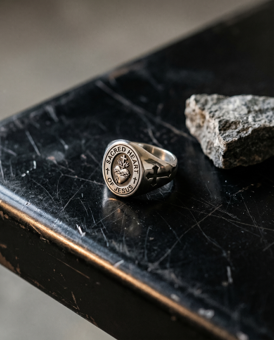 Worn into the hand.