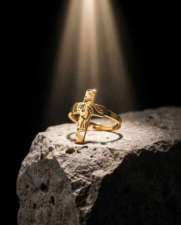 Rood — gold crucifix with Christ figure
