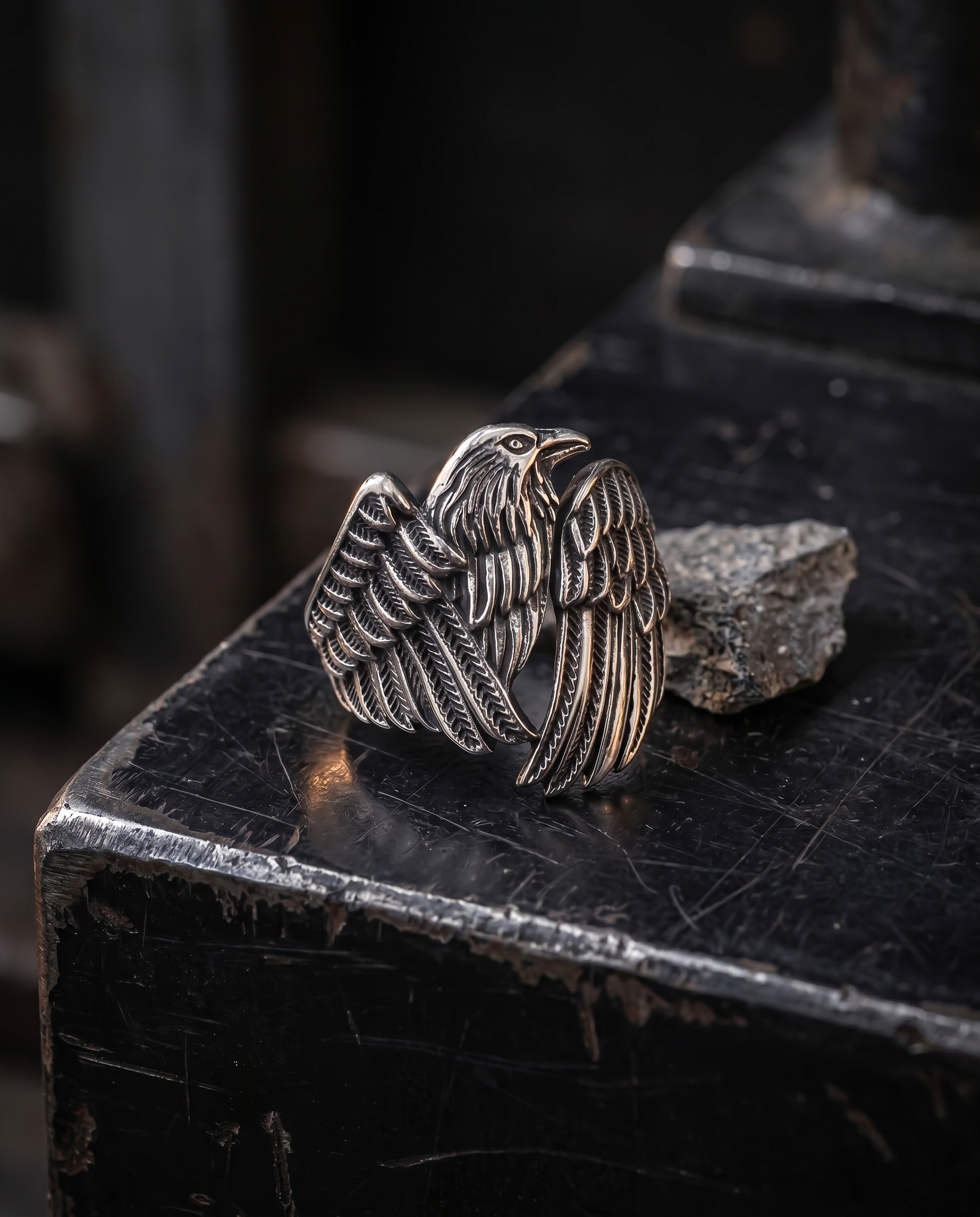 Ascent — silver wrap band, EAGLE with spread wings