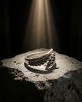 Seraph — silver wrap band, single angel WING