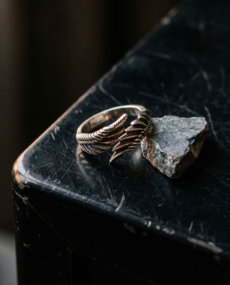 Worn into the hand.