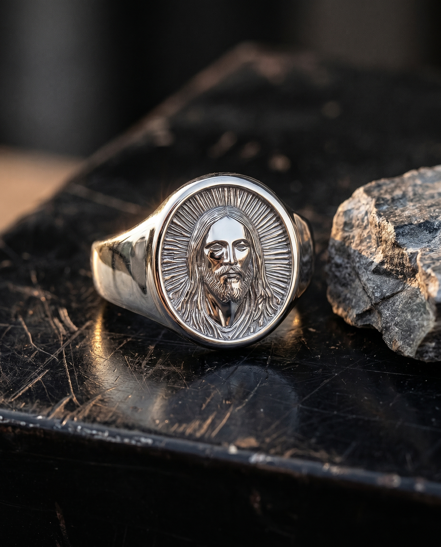 Worn into the hand.