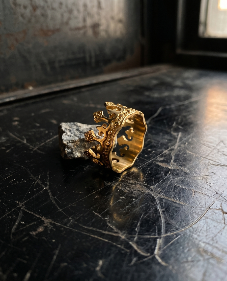 Worn into the hand.