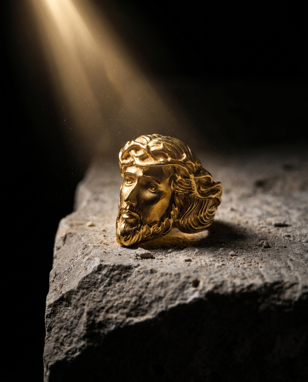 Passion — gold 3D crowned-thorns Christ head