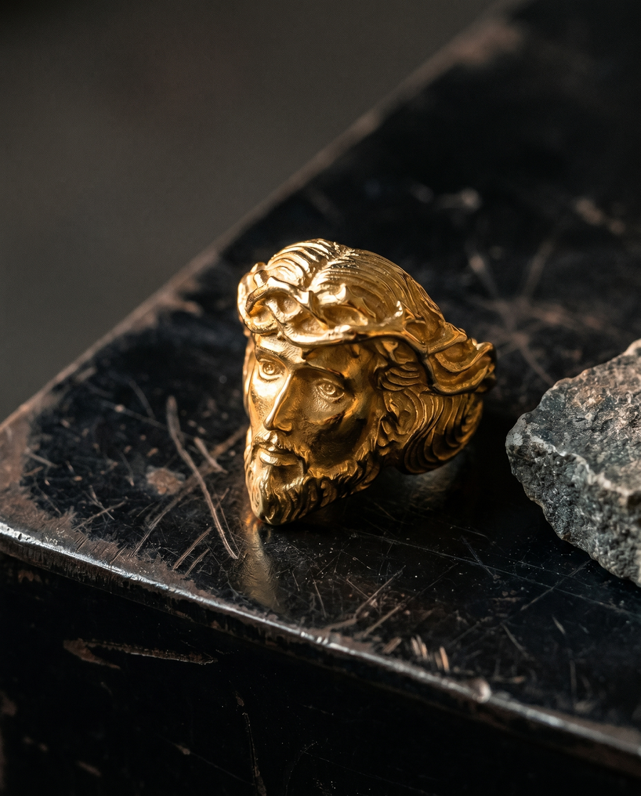 Worn into the hand.